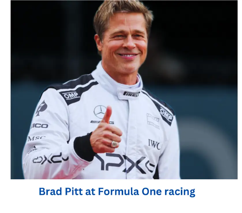 Brad Pitt at a Formula One Racing event.
