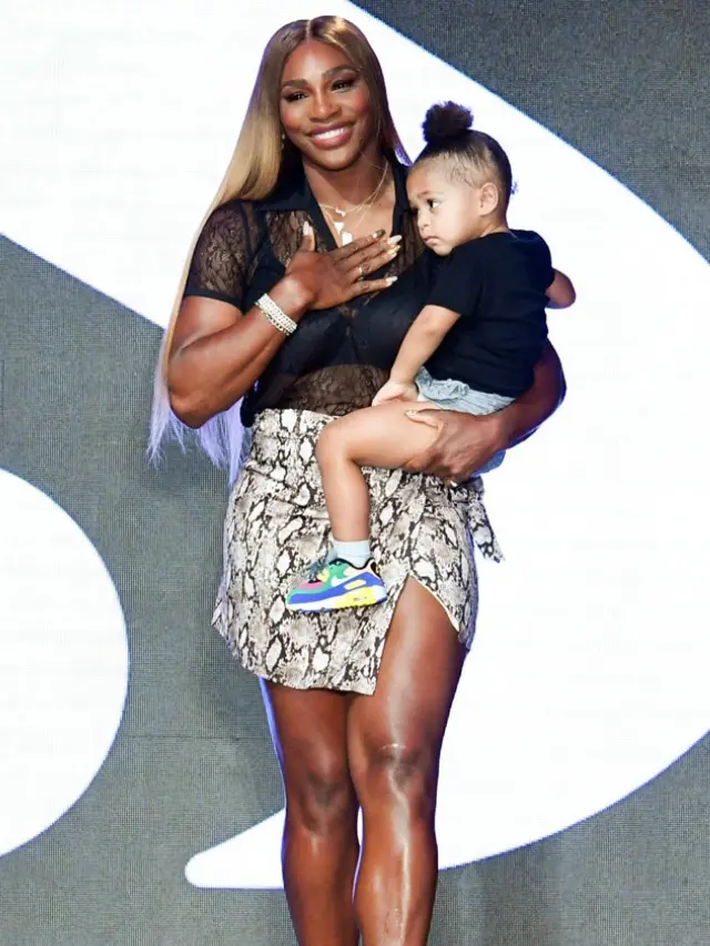 Serena Williams with her baby girl Olympia